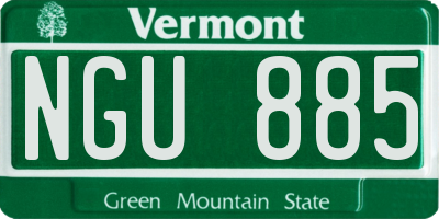 VT license plate NGU885