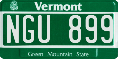 VT license plate NGU899
