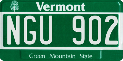 VT license plate NGU902