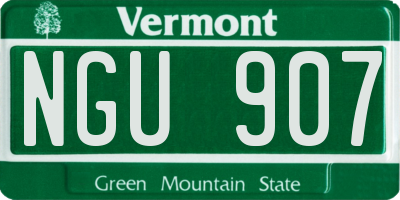 VT license plate NGU907