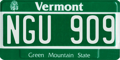 VT license plate NGU909
