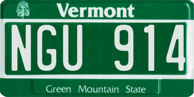 VT license plate NGU914