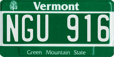 VT license plate NGU916