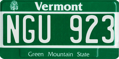 VT license plate NGU923