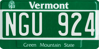 VT license plate NGU924