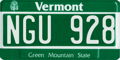 VT license plate NGU928