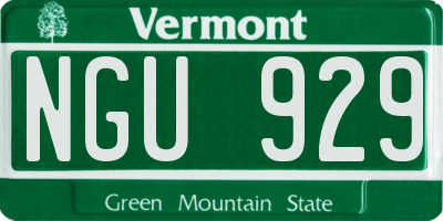 VT license plate NGU929