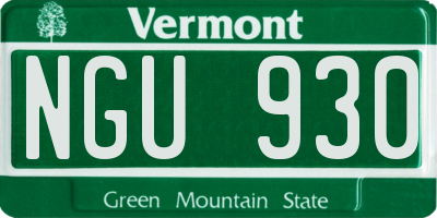 VT license plate NGU930
