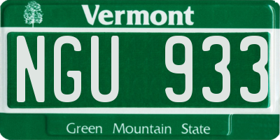 VT license plate NGU933