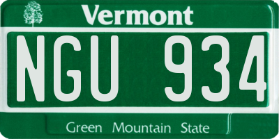 VT license plate NGU934