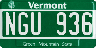 VT license plate NGU936