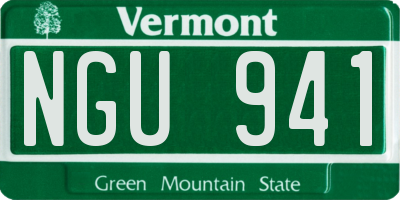 VT license plate NGU941