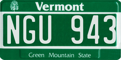 VT license plate NGU943