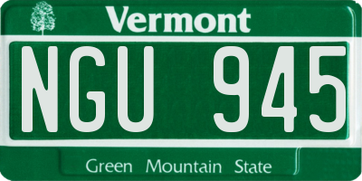 VT license plate NGU945