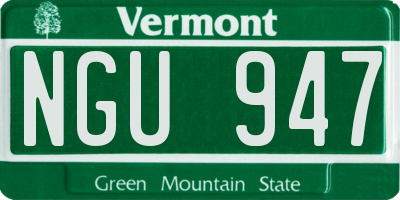VT license plate NGU947