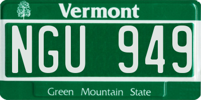 VT license plate NGU949