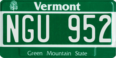 VT license plate NGU952