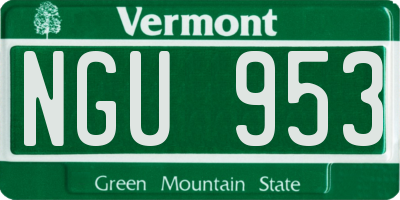 VT license plate NGU953