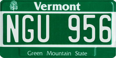 VT license plate NGU956
