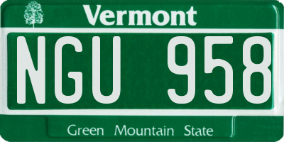VT license plate NGU958