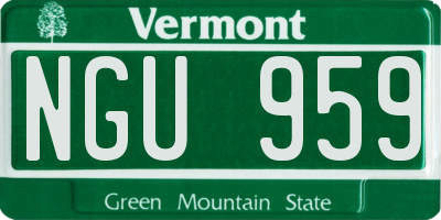 VT license plate NGU959