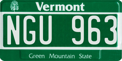 VT license plate NGU963