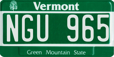 VT license plate NGU965