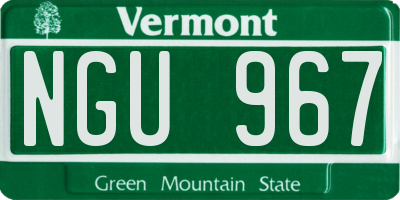 VT license plate NGU967