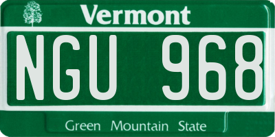 VT license plate NGU968