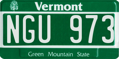 VT license plate NGU973