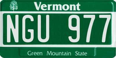 VT license plate NGU977