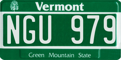 VT license plate NGU979