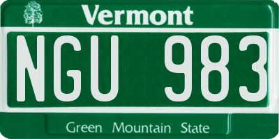 VT license plate NGU983
