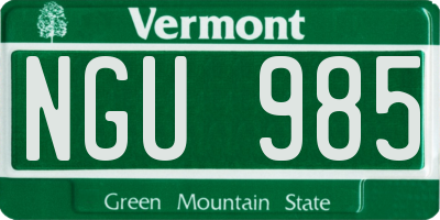 VT license plate NGU985