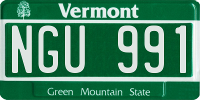 VT license plate NGU991