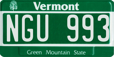 VT license plate NGU993