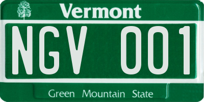 VT license plate NGV001