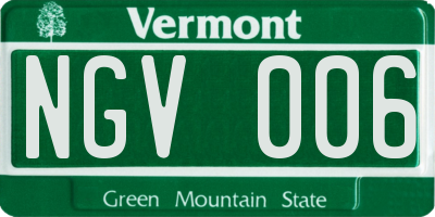 VT license plate NGV006