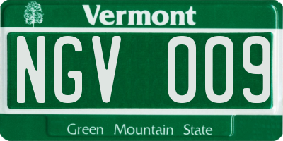 VT license plate NGV009