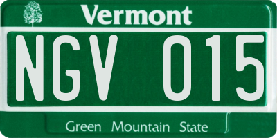 VT license plate NGV015