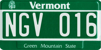 VT license plate NGV016