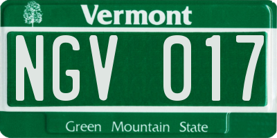 VT license plate NGV017