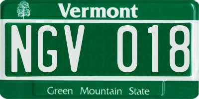 VT license plate NGV018