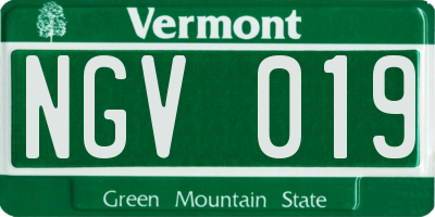 VT license plate NGV019