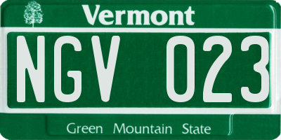 VT license plate NGV023