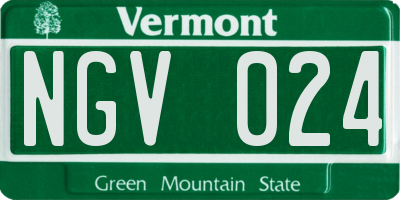 VT license plate NGV024