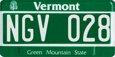 VT license plate NGV028