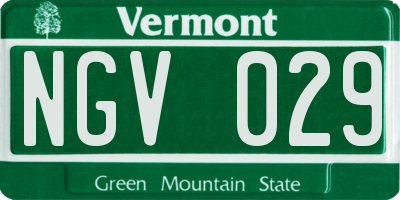 VT license plate NGV029