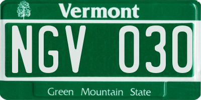 VT license plate NGV030