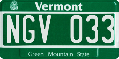 VT license plate NGV033